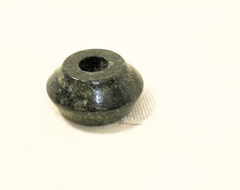 Greenlander Whorl, Viking Era Form Spindle Whorl Form, Black Steatite 19g #6b