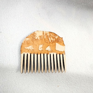 Short Tapestry Weaving Comb: Cave Bear Totem, Holly