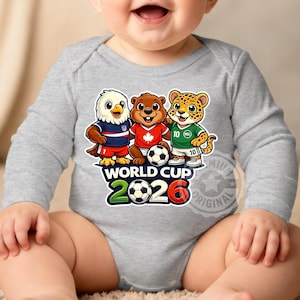 Kids World Cup 2026 PNG | Baby Soccer Shirt Design | Toddler Soccer Outfit | USA Mexico Canada Kids Football | Family Matching Shirt image 6