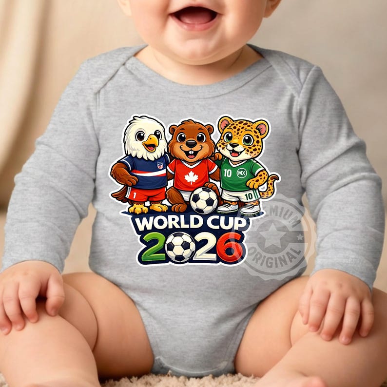 Kids World Cup 2026 PNG | Baby Soccer Shirt Design | Toddler Soccer Outfit | USA Mexico Canada Kids Football | Family Matching Shirt image 6
