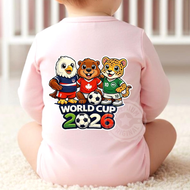 Kids World Cup 2026 PNG | Baby Soccer Shirt Design | Toddler Soccer Outfit | USA Mexico Canada Kids Football | Family Matching Shirt image 4