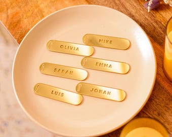 Marcadores de lugar de casamento de luxo, espelho gravado em acrílico, configuração de nome personalizada, decoração para eventos, nomes de lugares para festas, assentos prateados e dourados