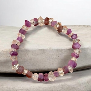 Unique high grade Ruby and diamond quartz braclate available / home decor/gift for her / aniversary gift