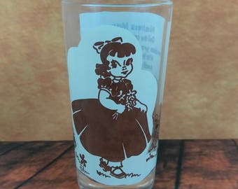 Vintage Mistress Mary Nursery Rhyme Water Glass//Mary, Mary Quite Contrary Tumbler//Collectable Drinkware//