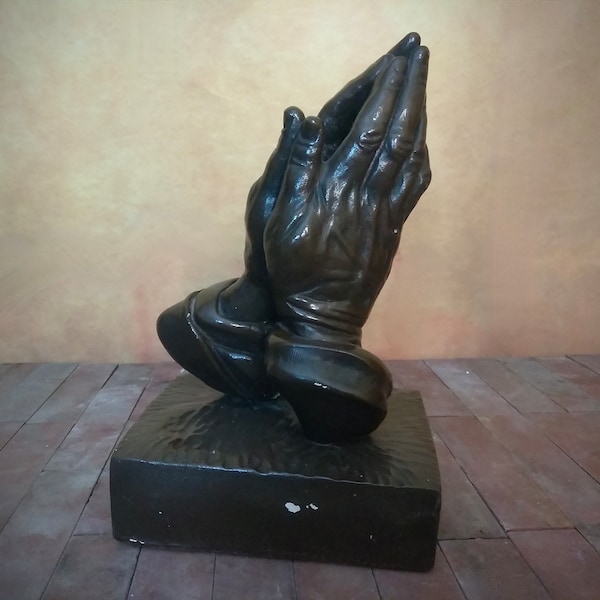 Albrecht Durer's Betende Hande By Brower//Esco Products//Chalkware Sculpture//Circa 1960s//Vintage Praying Hands//Religious Display