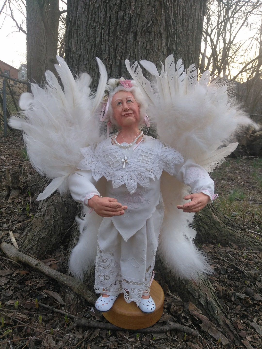Art Doll//grandma Angel//elderly Woman//hand Sculpted Art Doll