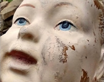 Antique Elekta/Elektra Character Boy Doll Head on a Mid-Century Coth Body w Rubber hands & feet//Creepy Culture//Horror Photo Prop