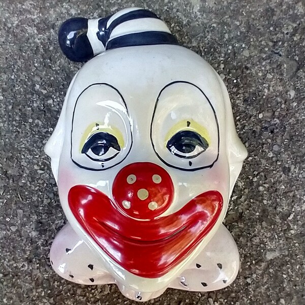 Vintage Clown Wall Art//Ceramic Big Top Carnival Decor