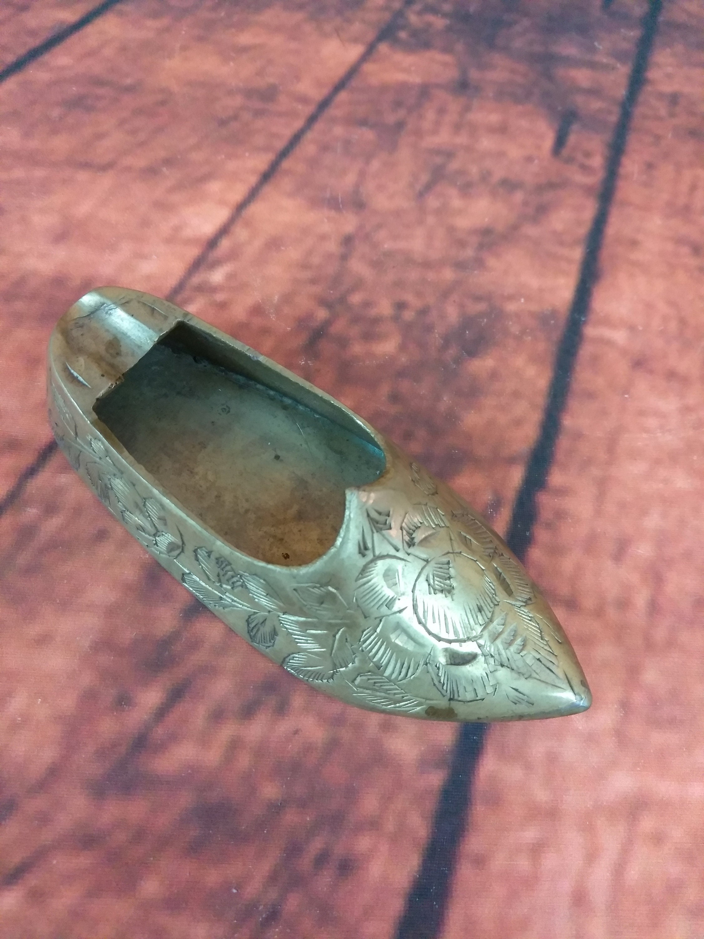 Mini Shoe Ashtray//India Brass//Slipper Ashtray//Portable | Etsy