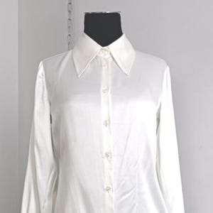Zara White Satin Elegant Blouse Size XS