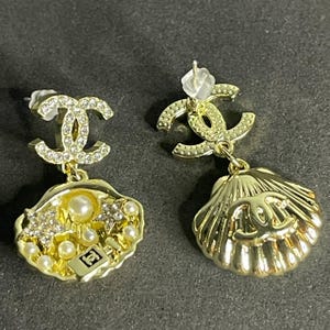 Chanel Gold Charming Dangle Drop Earrings