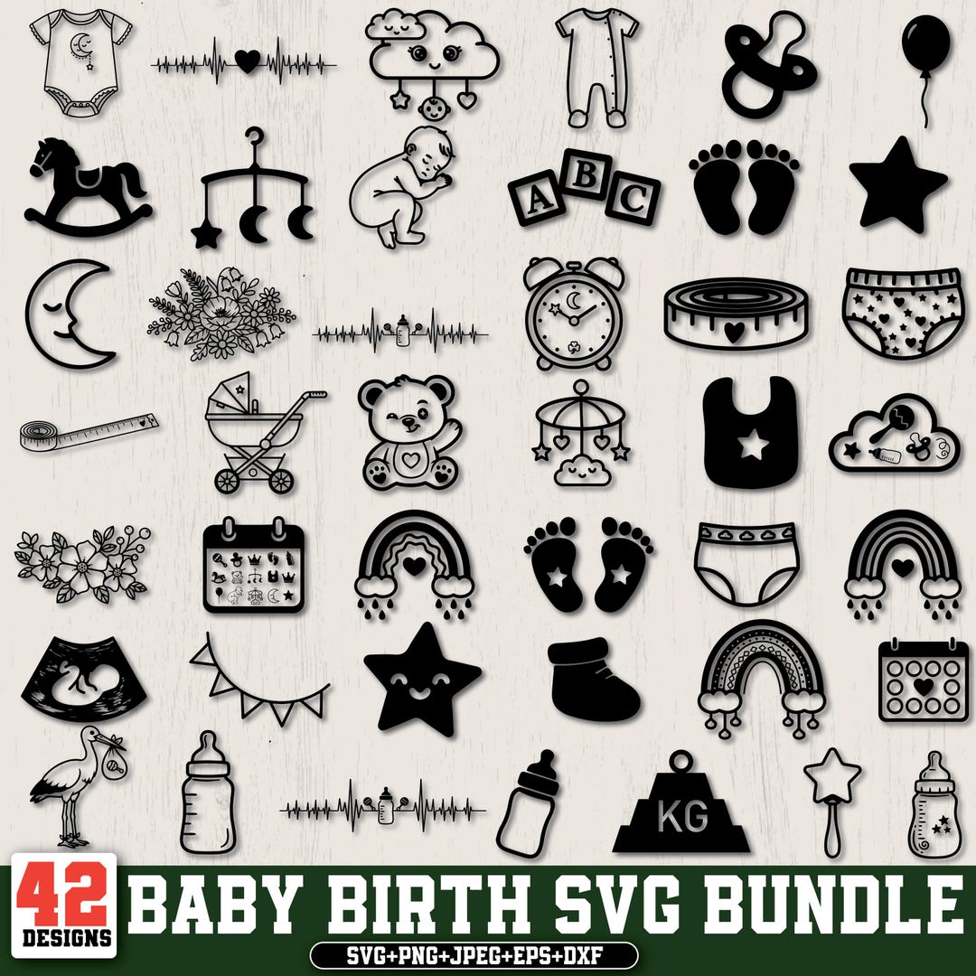 Baby Birth Svg,baby Svg,baby Elements Svg,birth Announcement Svg ...