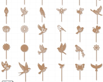 Bird topper svg,Cake topper svg,Wedding Cake topper svg,Birthday topper svg,Bird Plant Stakes SVG,Bird svg,Floral bird svg,Cricut&Silhouette