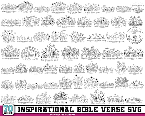 Inspirational Bible Verse Svg,Bible Wildflowers Svg,Christian SVG,Scripture Svg,Faith Svg,Blessed Svg,Religious Svg,Cricut & Silhouette