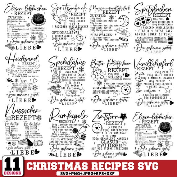 German baking Christmas svg,German christmas recipe svg,Baking svg,German sayings recipes,Cookie jar Svg,Weihnachtsrezepte svg,Cricut files