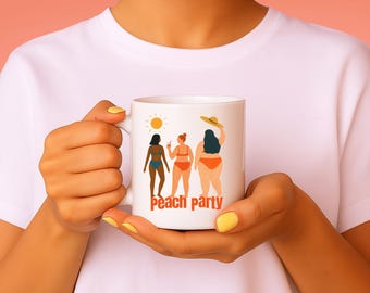 Feminist Mug – Peach Party – Girl Power Coffee Cup, Empowerment Gift for Women