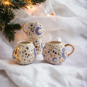 Sky Mug/Handmade Mug/Ceramic Mug/Moon Mug/Ceramic Bowl/Espresso mug/Coffee mug/250ml Mug/Gold mug/Gift/porcelain