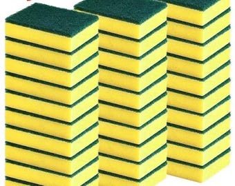 Kitchen Sponge Set, Double Sided Dish Scrubber, Heavy Duty Cleaning Pack, Multiple Sizes