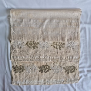 1840s Ottoman Yaglik, Antique Turkish Raw Silk Embroidery