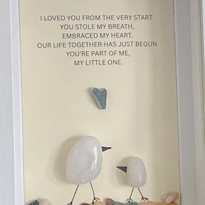 New Baby Pebble Art Shadow Box: Sentimental Nursery Decor