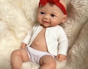 Realistic Full Body Silicone Baby 12“/18” – Squishy Lifelike Reborn Dolls for Christmas Gift