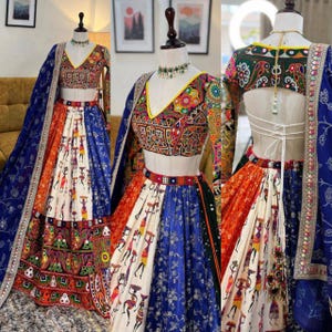 printed lehenga choli in heavy Butter silk Navratri Chaniya Choli Indian Festival Navratri Lehenga Choli Set