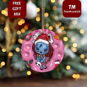 Sweet Patchwork Holiday Doll Ornament – Cute Pink Christmas Decoration