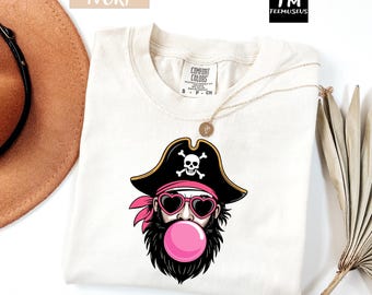 Comfort Colors Pirate Shirt, Cute Pirate  Shirt, Pink Gum Pirate Shirt, Funny Shirt