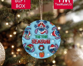 Christmas Tis The Season Disney Character Ornament, Disney Xmas Decor