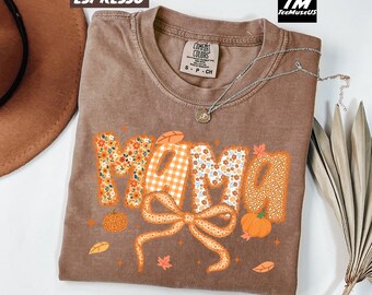 Comfort Colors Unisex Mama Graphic Tee, Coquette Bow Mom Shirt, Everyday Casual Top