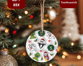 Nightmare Christmas Ornament – Cute Spooky Holiday Mix Character Decor