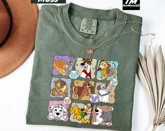 Comfort Colors Retro Disney Dogs Shirt, Disney Dog Lovers Shirt, Disneyland Shirt, Vintage Disney Dogs