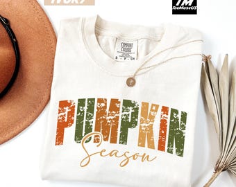 Comfort Colors Pumpkin Season Graphic Shirt, Unisex Cozy Fall T-Shirt for Everyday Wear