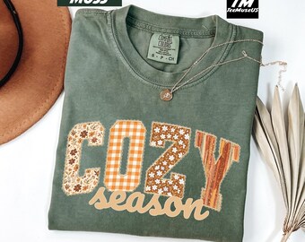 Comfort Colors Cozy Season Shirt, Unisex Aesthetic Graphic Tee, Soft Casual Daily Wear