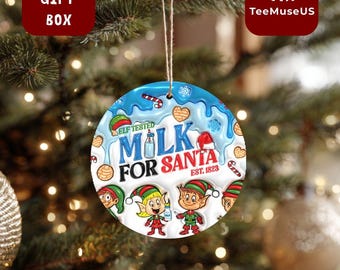 Elf Tested Milk for Santa Christmas Ornament – Holiday Kitchen & Santa Night Decor