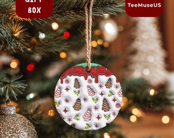 Gingerbread Christmas Tree Pattern Ornament – Holiday Cookie Style Tree Decor