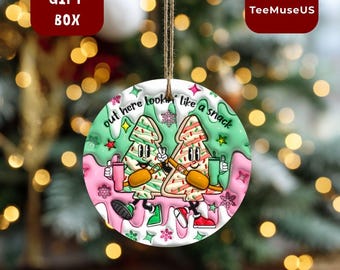 Cute Snack Tree Ornament – Christmas Cookie Tree Characters Holiday Ornament