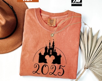 Comfort Colors Disney Castle 2025 Shirt, Mickey Ears Castle Shirt, Disneyland Shirt, Disney Family Trip Shirt