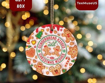 Gingerbread Kisses Christmas Ornament – Holiday Cookie Love & Candy Decor