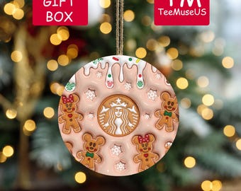 Christmas Gingerbread Coffee Ornament, Disney Xmas Decor