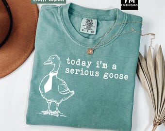 Comfort Colors Today I'm A Serious Goose Shirt, Silly Goose Shirt, Funny Goose Shirt, Goose Lover Shirt, Meme Shirt