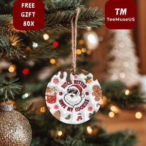 Funny Santa Cookies Ornament – Humor Holiday Gingerbread Christmas Decor