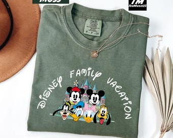 Comfort Colors Disney Family Vacation Shirt, Disney Characters Shirt, Disneyland Shirt, Disney Family Trip Shirt
