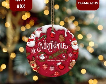 North Pole Hot Chocolate Vintage Christmas Ornament – Classic Holiday Cocoa Decor