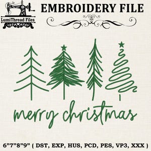 Christmas Holly Embroidery Design, Festive Merry Christmas Text with Holly Leaves Machine Embroidery File, Pine Spruce Fir Script Pattern