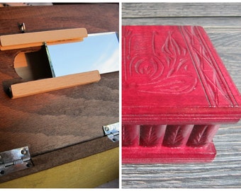 2x East European Puzzle-Jewelry Wood Box Case w Secret Compartment Wholesale Lot