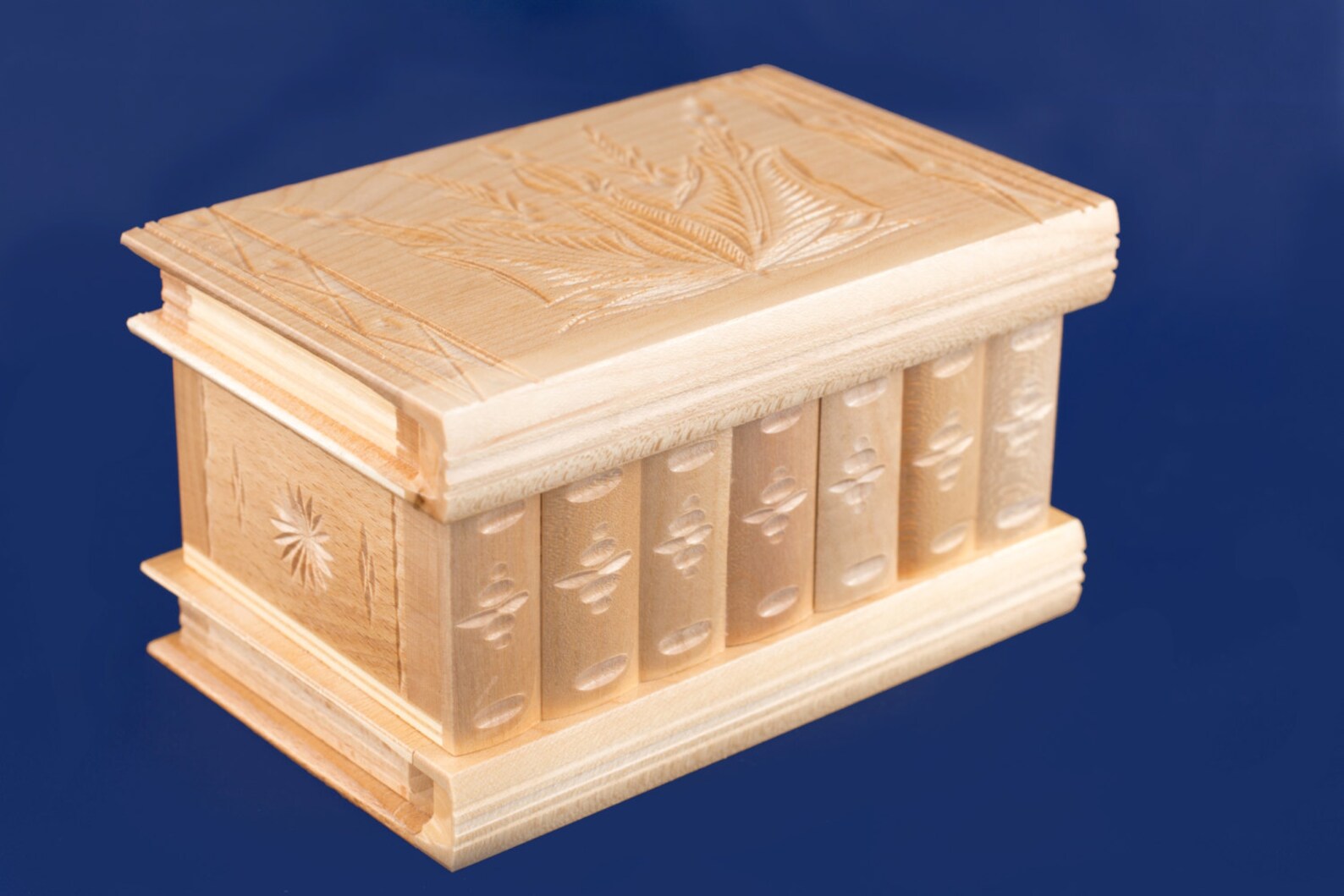 Keepsake Puzzle Box Maple Wood With Carved Design White Etsy