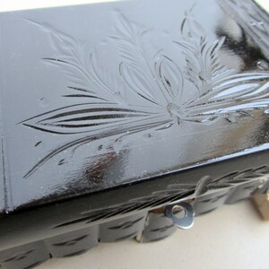 Elegant Multilayer Hidden Lock Wood Cosmetic Box Jewelry Trinket Gift Box Black image 4