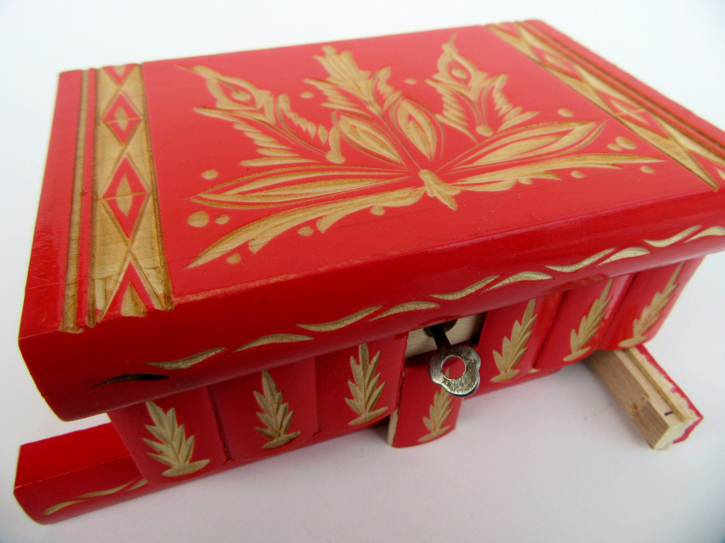 Classic Hungarian Puzzle Box w/ Hidden Compartment with Key Etsy
