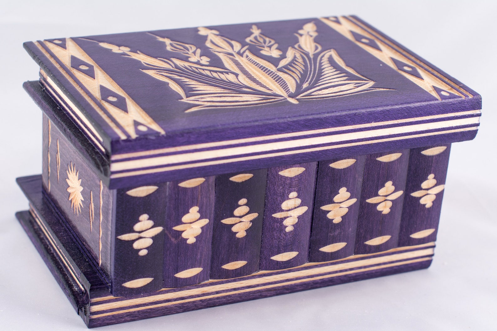 Wooden Large Puzzle Jewelry Box W/ Hidden Compartment Maple Etsy